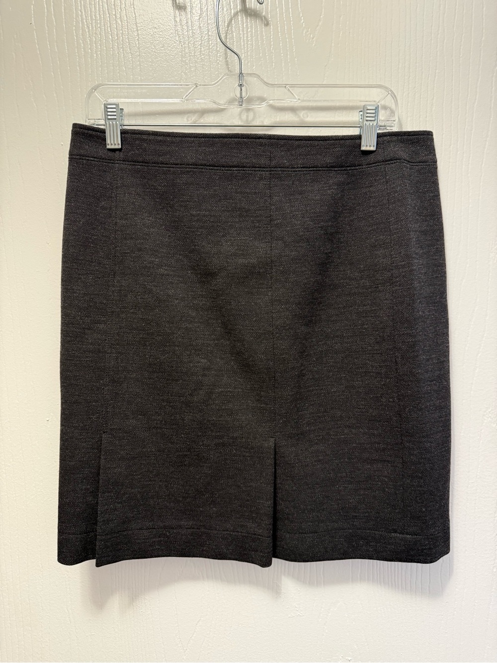 Burberry Brit Charcoal Gray Wool Blend Pencil Skirt Front Slit Tailored Size 10